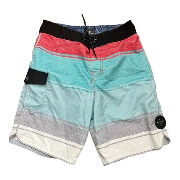 Rip Curl multi color stripes color block board shorts size 23 - Picture 1 of 3